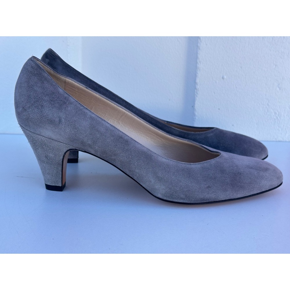 Vintage Salvatore Ferragamo Grey Suede Pumps DG 4763 167 Italian Heels - 7.5 AA